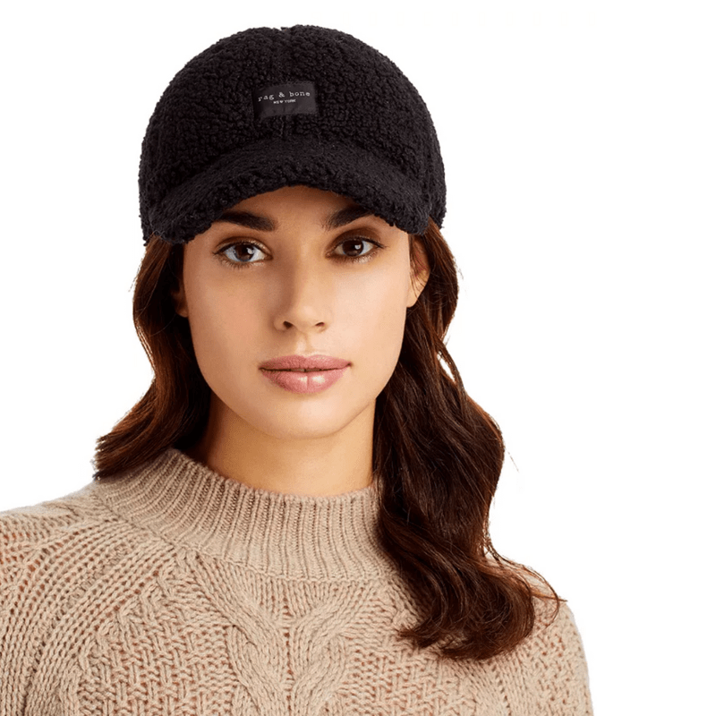 rag & bone Black Sherpa Baseball Cap Rag & Bone Addison Baseball Cap - Black Sherpa | Garmentory main image 3