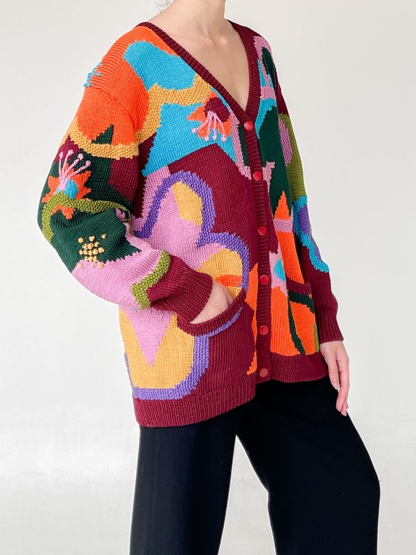 vintage flower cardigan