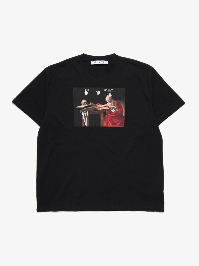 PRE - LOVED] Off-White Art Print Black Cotton T-Shirt