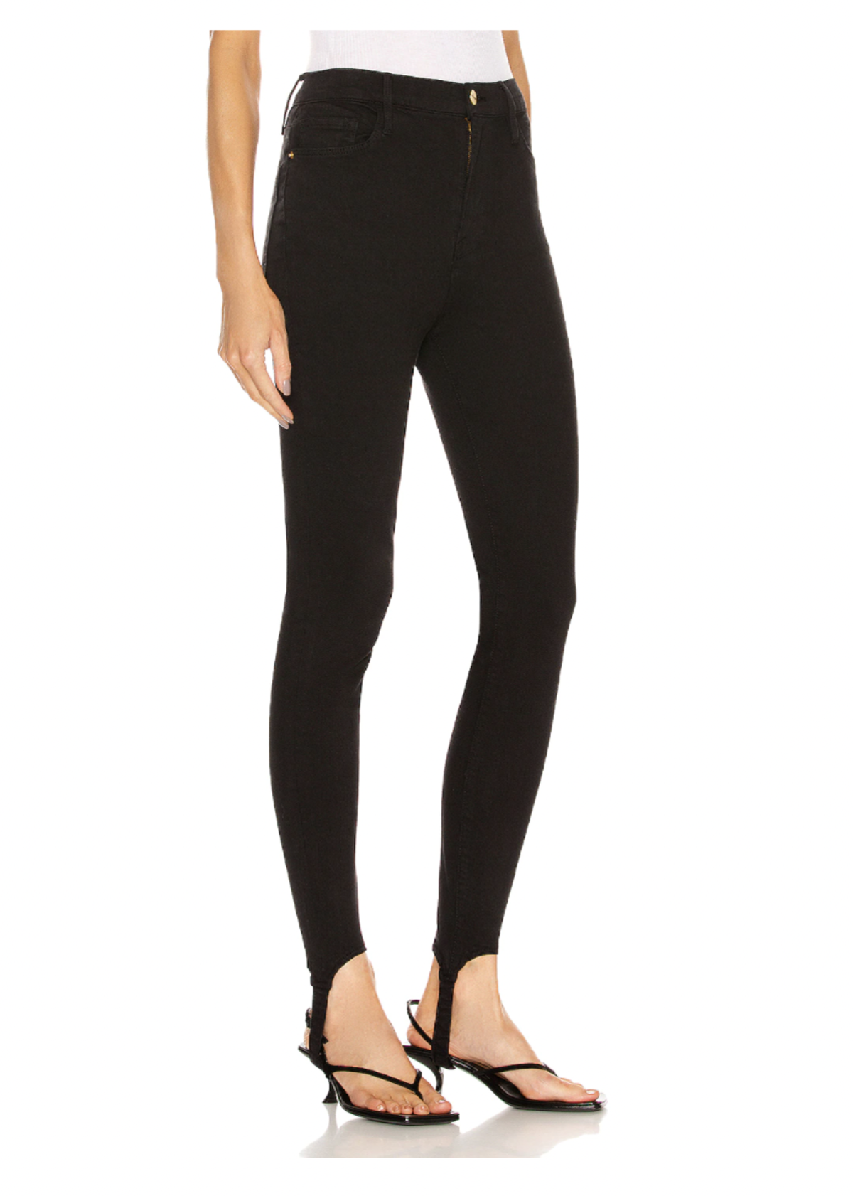 FRAME Denim Ali High Rise Cigarette Stirrup Film - Noir