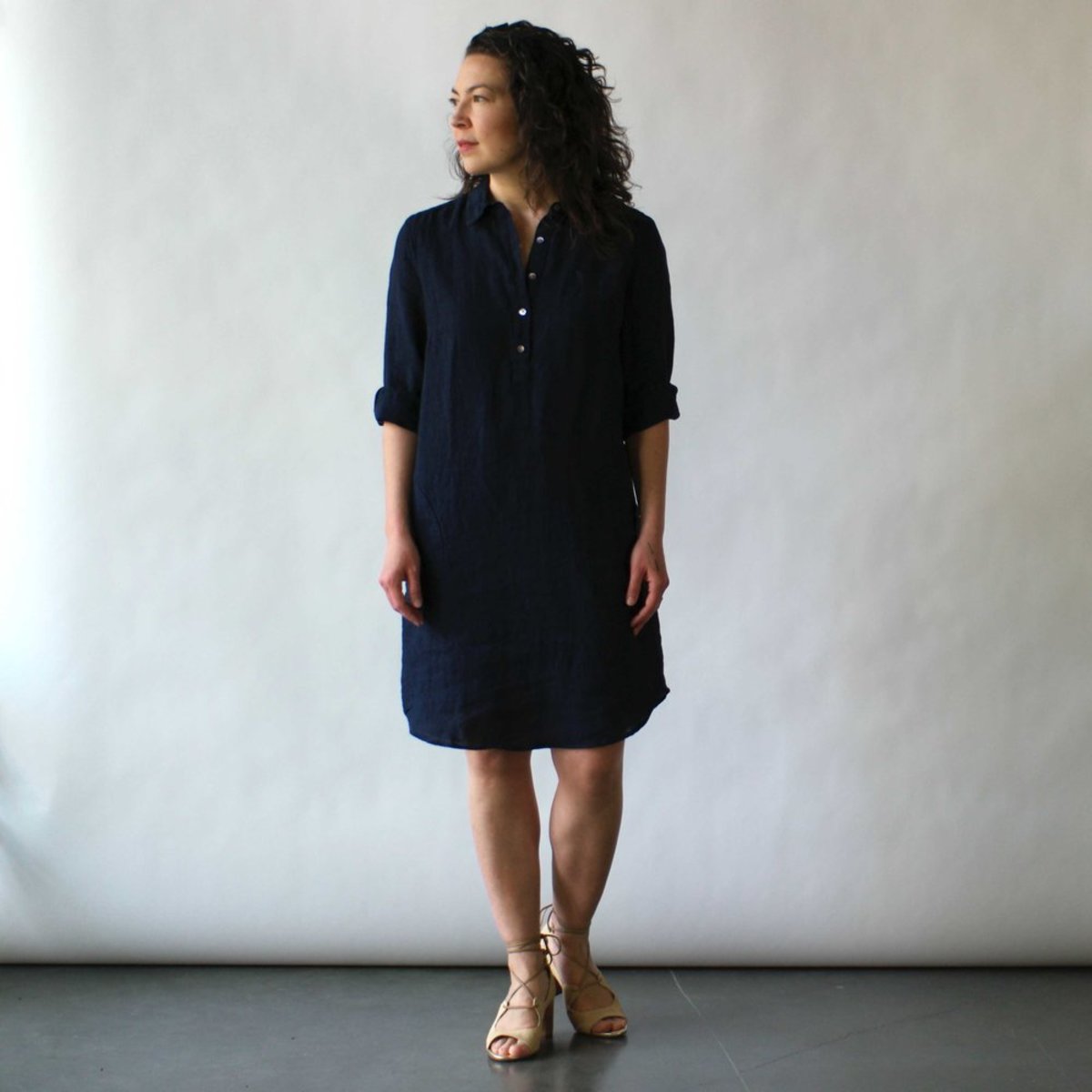 Nuthatch Shirt Dress in Indigo Washed Linen | Garmentory