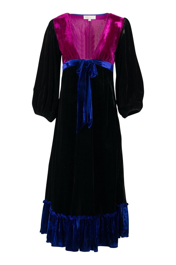 Kristinit Velvet Anais Dress - blue/purple | Garmentory Kristinit Velvet Anais Dress - blue/purple | Garmentory