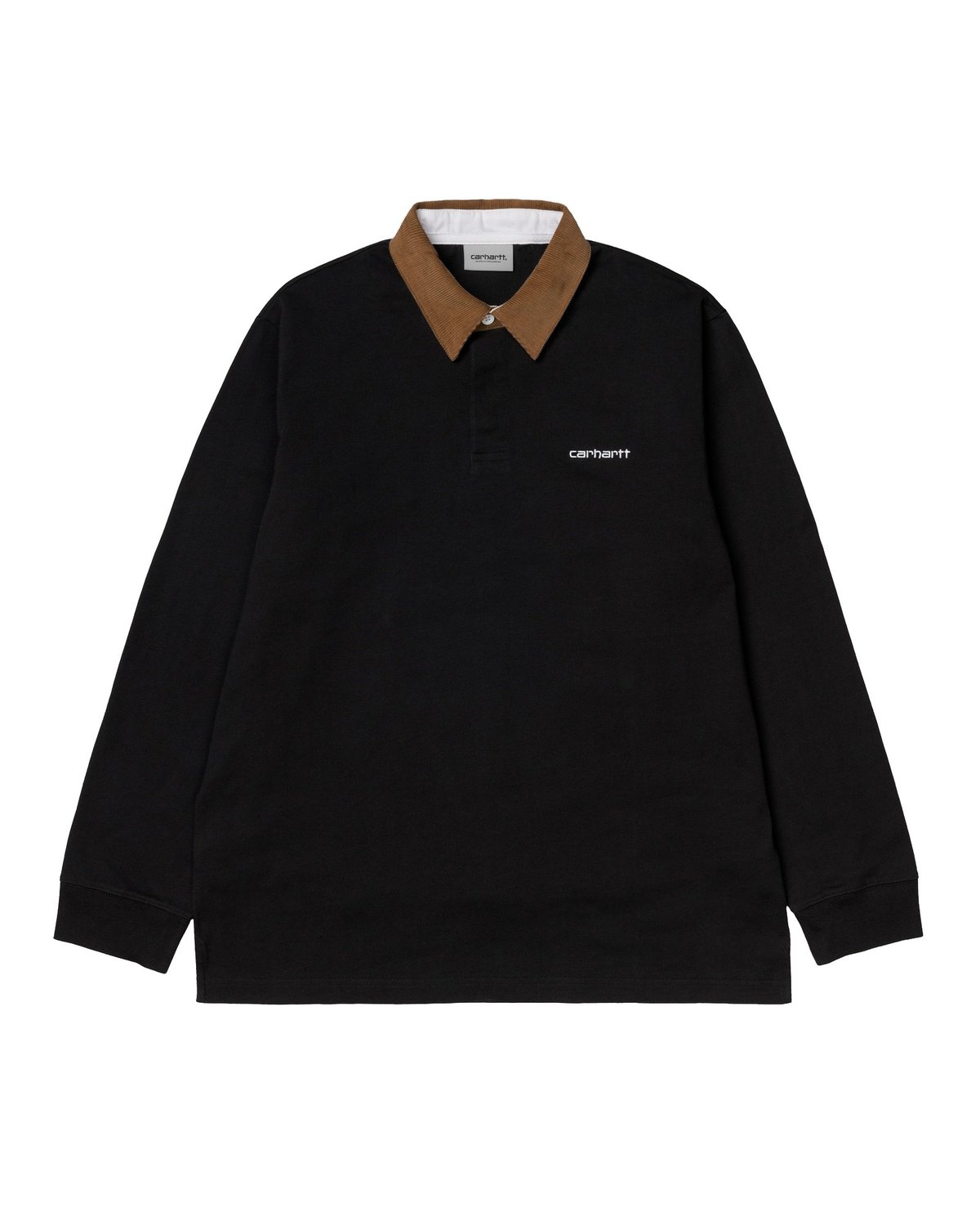 Carhartt Wip L/S Cord Rugby Polo - Black | Garmentory