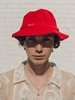 BODE Cotton Velvet Signature Bode Bucket Hat - Red - Thumbnail 1