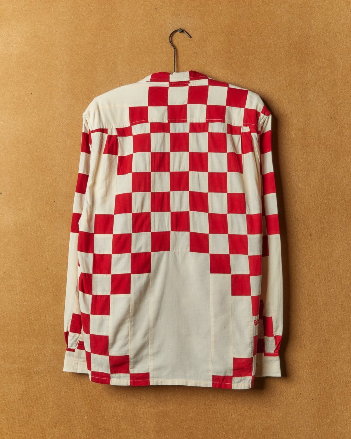 BODE Racing Check Long Sleeve Shirt - White/Red | Garmentory