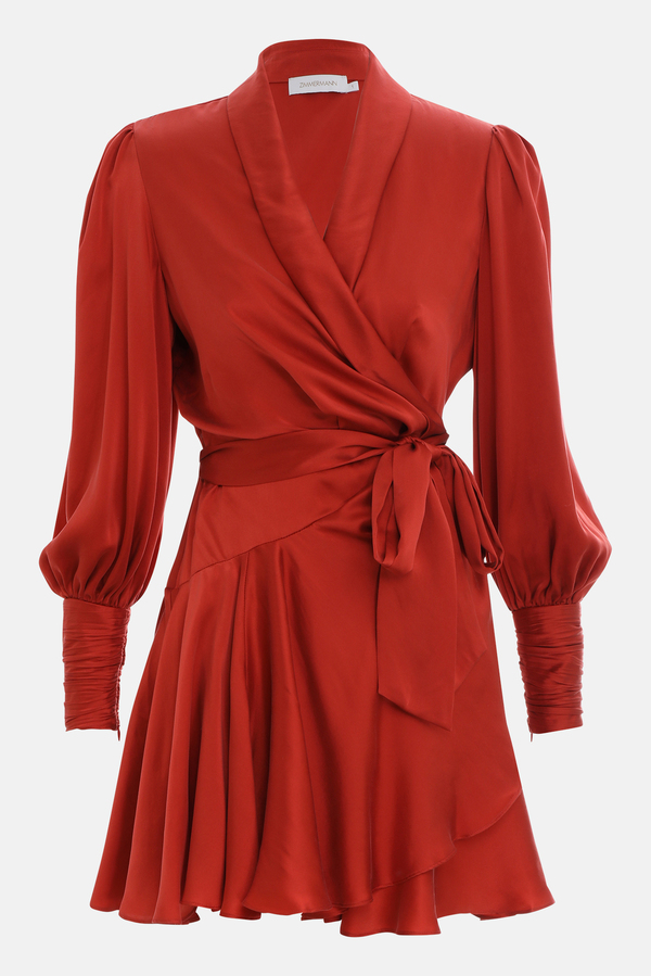 strapless open back dress Red Long Knotted Dress In Satin