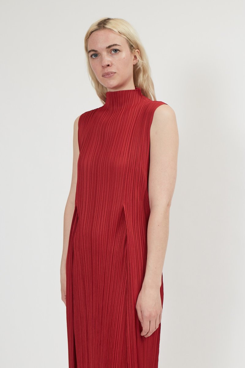 Issey Miyake Pleats Please Monthly Colors Dress - Red