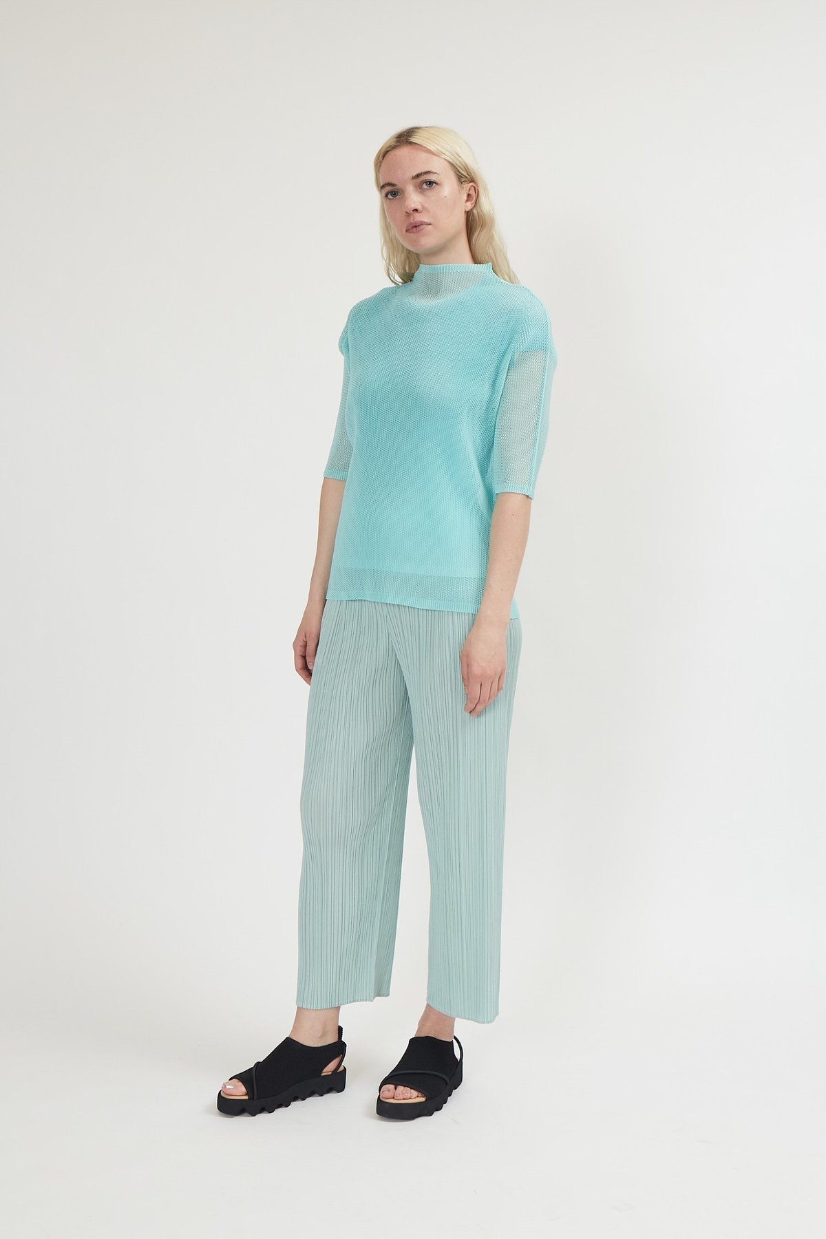 Issey Miyake Pleats Please Tatami April Top - Cobalt Green