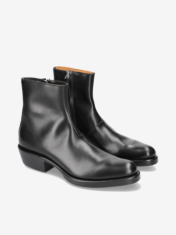SECOND/LAYER Calf Leather Caballero Boots - Black | Garmentory display picture 1