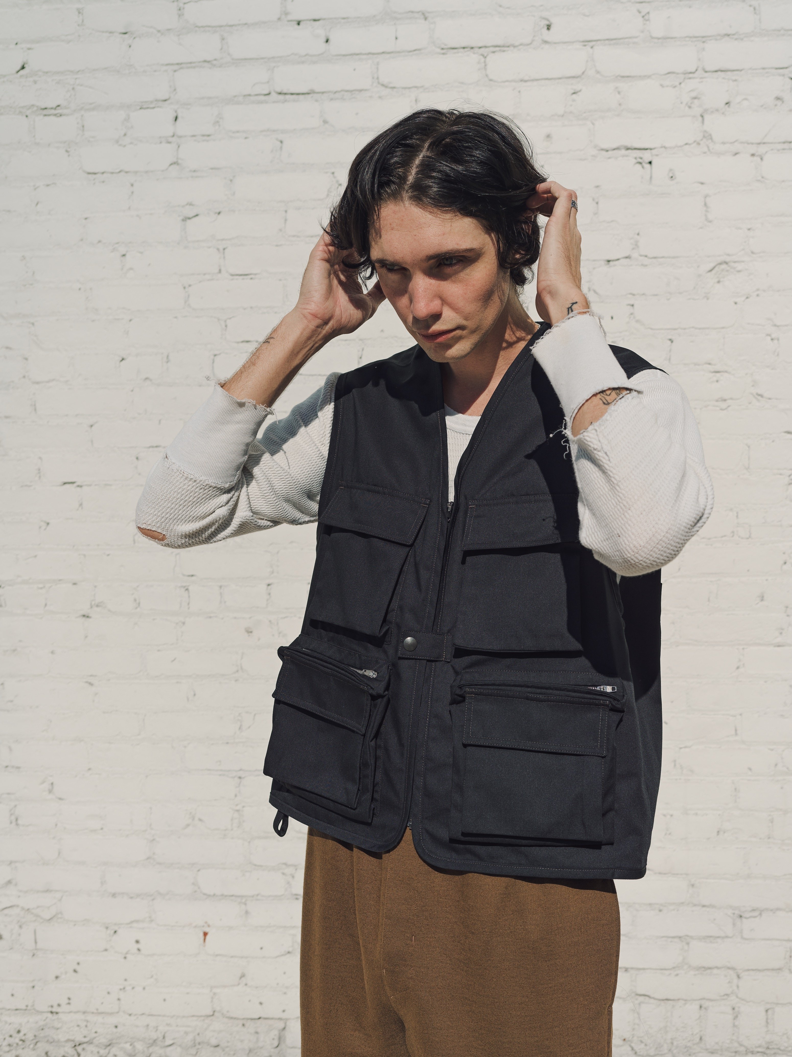 Black Light Poly Cotton Reporter Vest