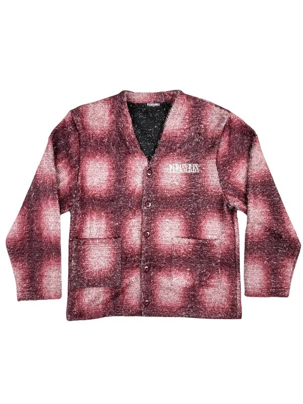 PLEASURES Fuzzy Cardigan Lサイズ Pleasures Spray Cardigan - Red | Garmentory