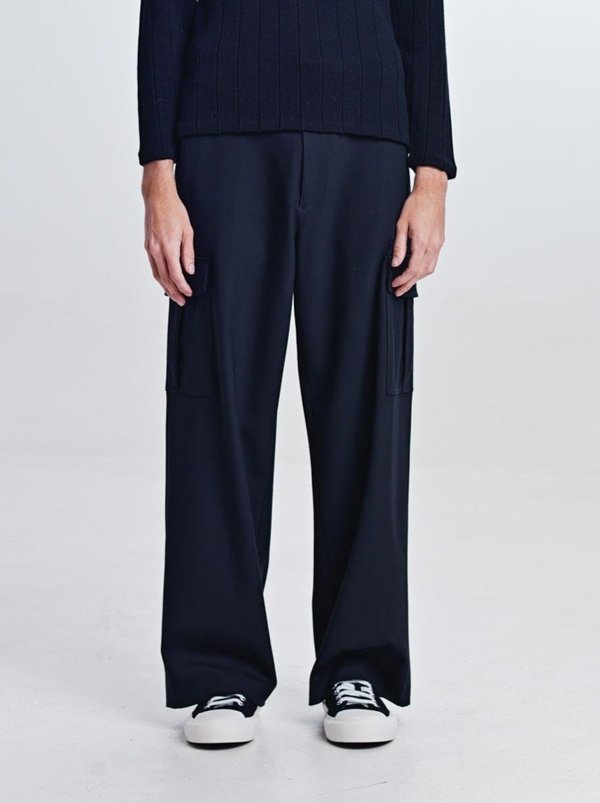 SECOND/LAYER Virgin Wool Cargo Disaster Trousers - Black | Garmentory