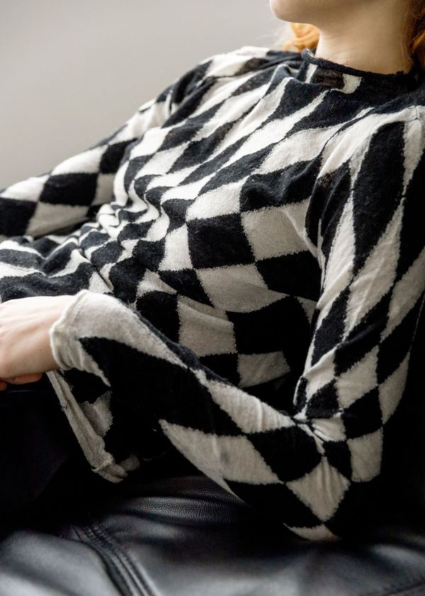 paloma wool ストレッチニット ベアトップ 黒と白のチェック柄 Paloma Wool Comedia Top - Black | Garmentory