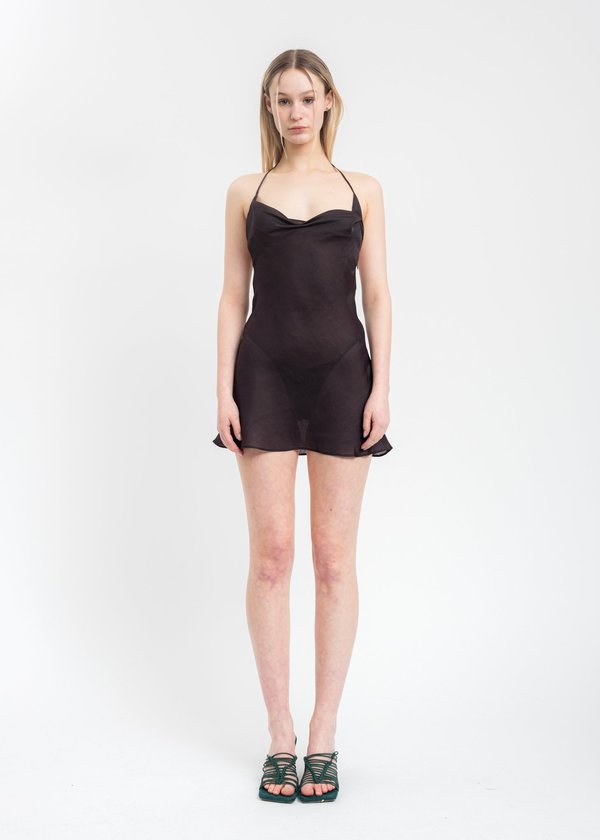 chris brown dressing Aries Slip Mini Dress | Bitter Chocolate Brown main image 1
