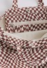 BAGGU Horizontal Duck Bag - maroon trippy checker - Thumbnail 3