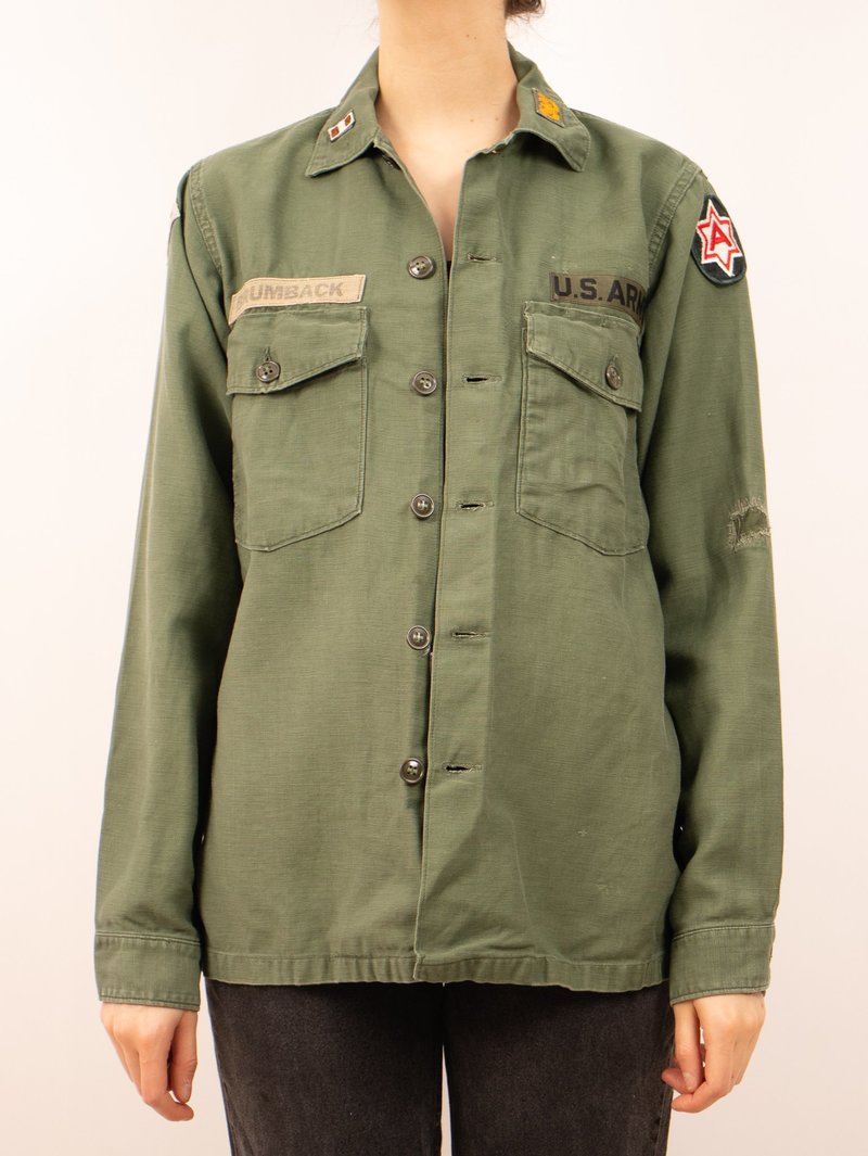 Vintage 1970's 'brumback' shirt - OG-107 army green | Garmentory