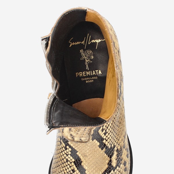 SECOND/LAYER Python Embossed Calf Leather Caballero Boots | Garmentory