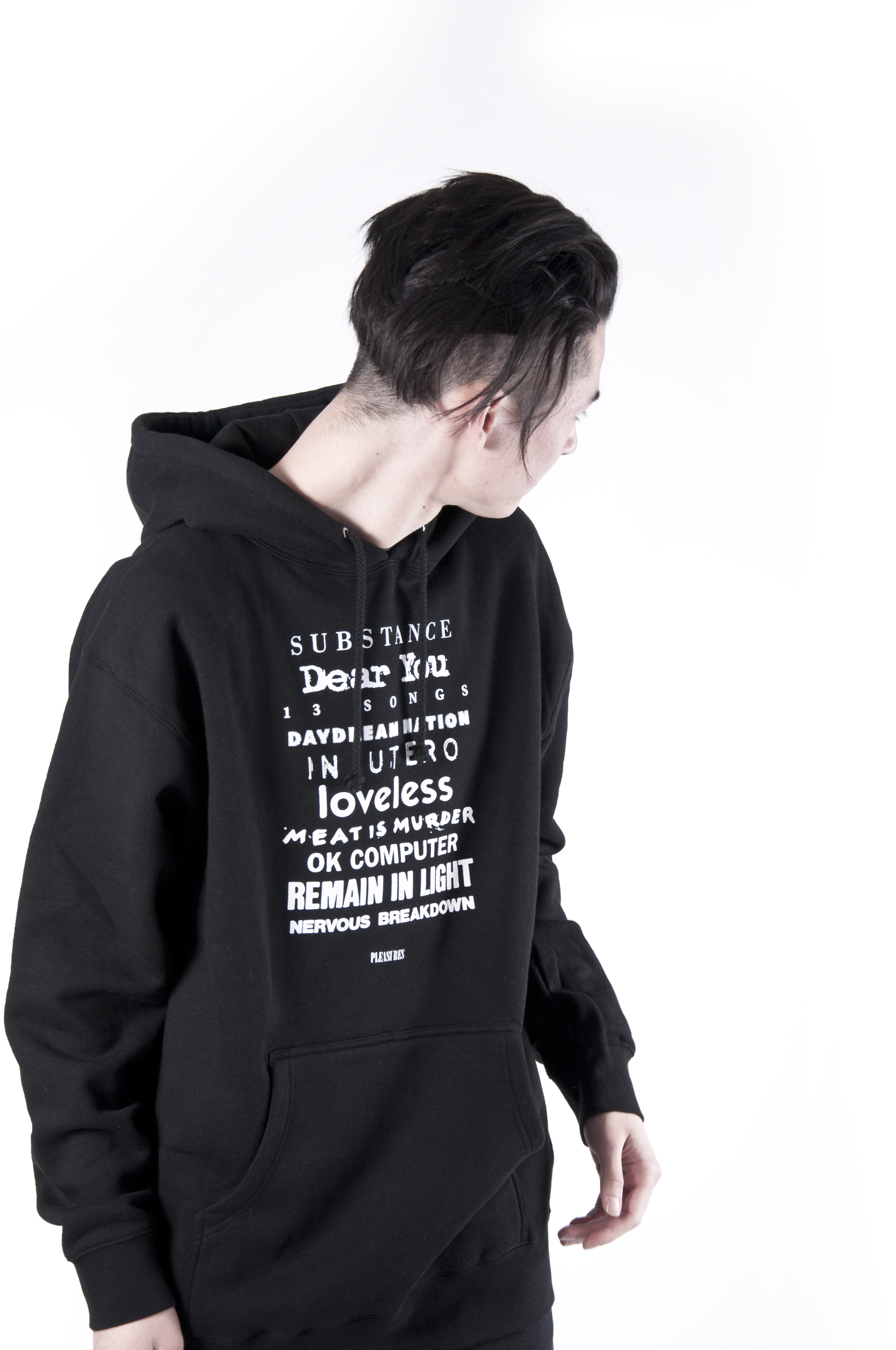 PLEASURES 'TITLES' Hoodie Black Garmentory - Main Image