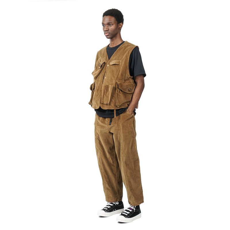 South2 West8 CORDUROY TENKARA VEST - KHAKI | Garmentory
