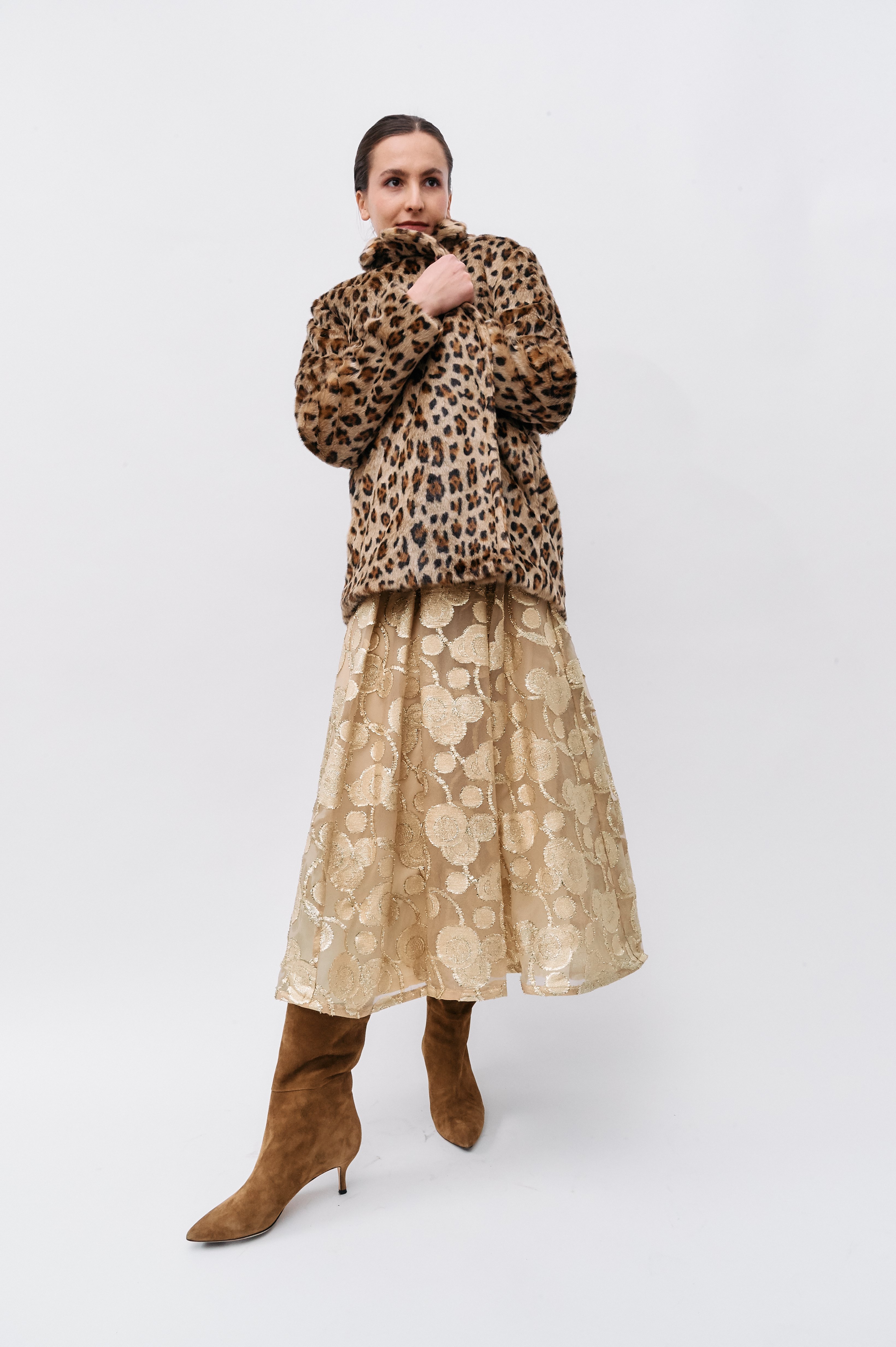 theory leopard coat