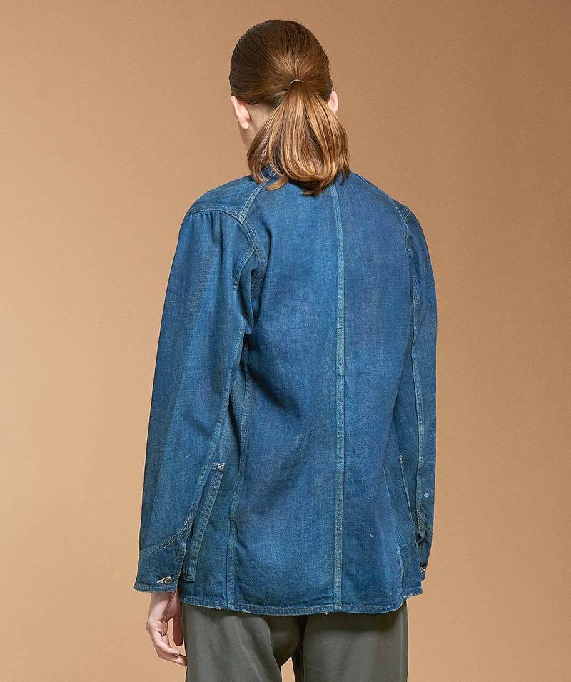 チマラKNIT DENIM STANDCOLLAR JACKET