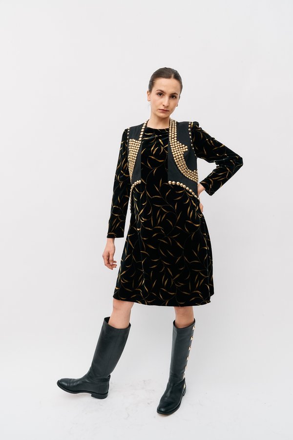 gold coast dress shops formal A Line Short Sleeve Mini Dress