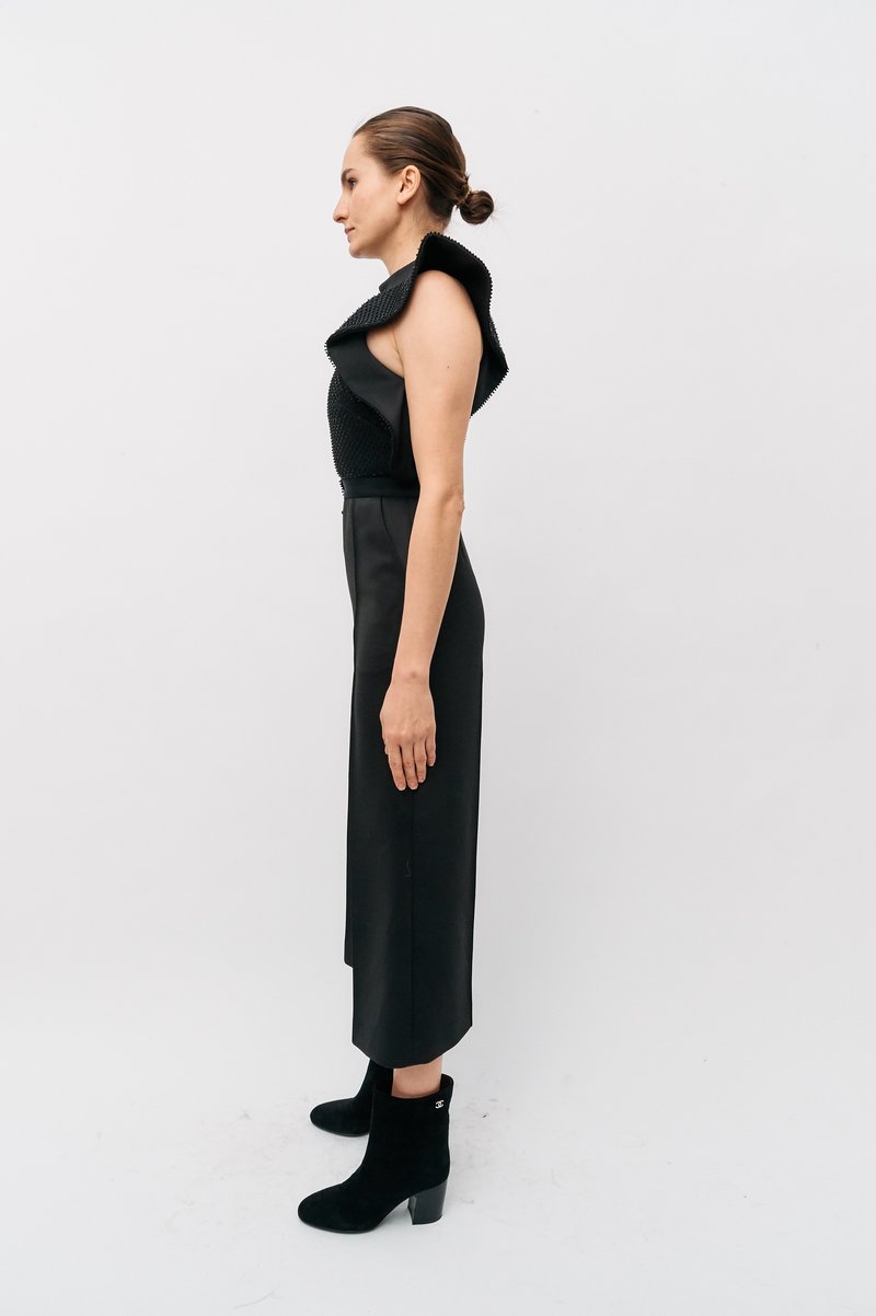 Self Portrait Black Beaded Jumpsuit-Black | Garmentory