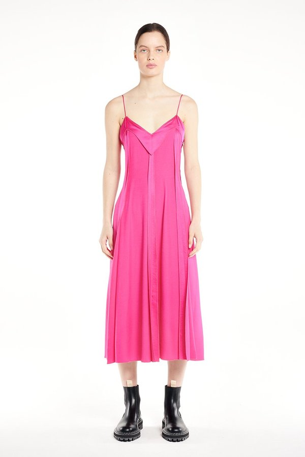 ワンピース MM6 MAISON MARGIELA SILK SLIP DRESS MM6 Maison Margiela Women's Fluid Satin Dress with Shirt