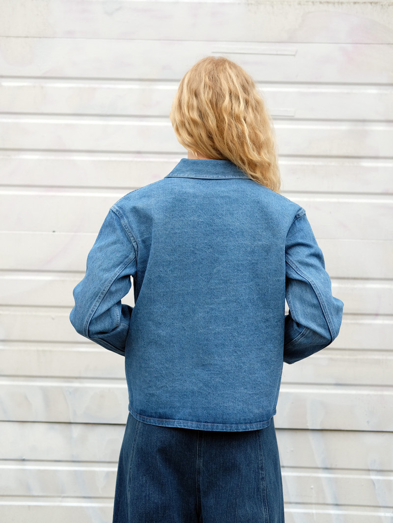 Caron Callahan KRASNER JACKET IN FADED INDIGO DENIM