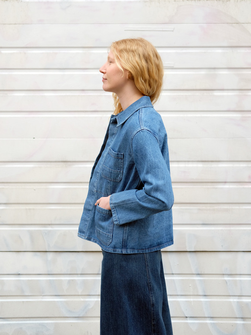 Caron Callahan KRASNER JACKET IN FADED INDIGO DENIM