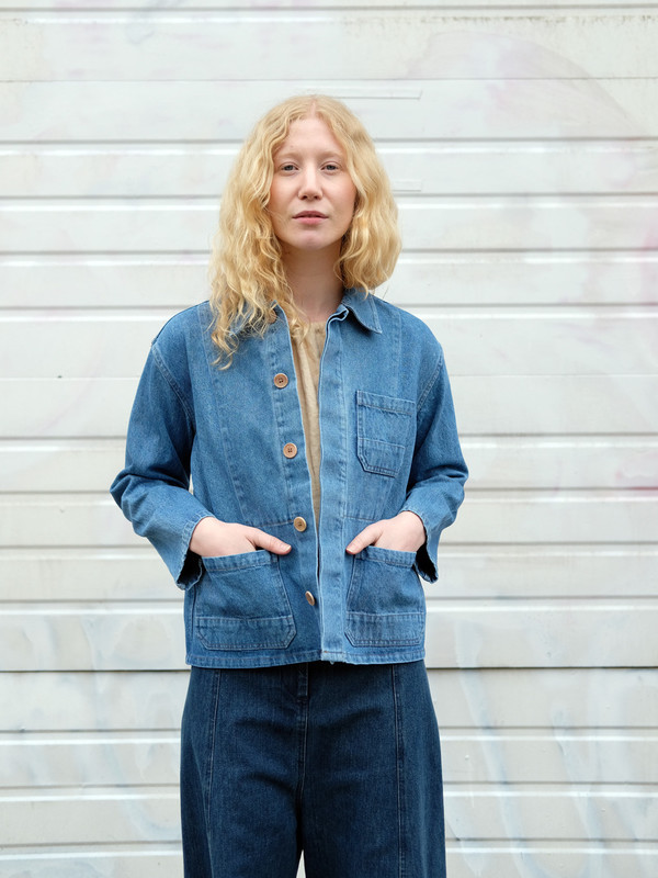 Caron Callahan KRASNER JACKET IN FADED INDIGO DENIM