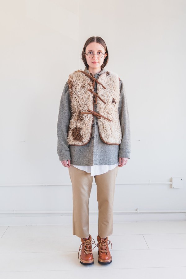 CAWLEY STUDIO ELLA SHEEPSKIN VEST - COW PRINT | Garmentory