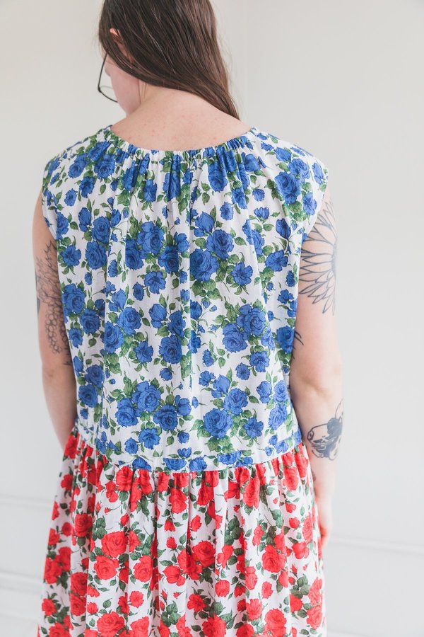 KASMARIA ROSE LONG DRESS - RED/BLACK