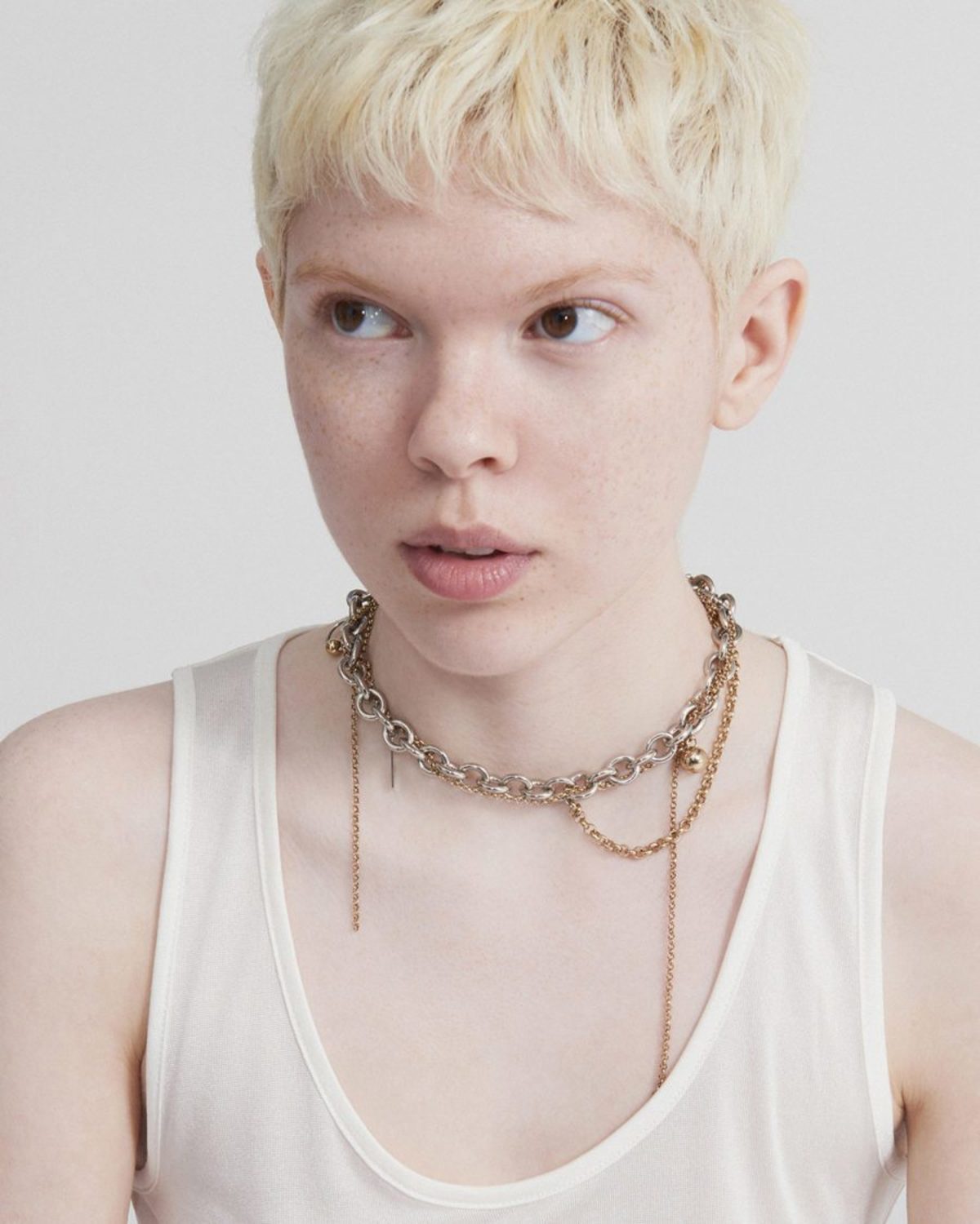 Justine Clenquet LEWIS NECKLACE - PALLADIUM & PALE GOLD | Garmentory