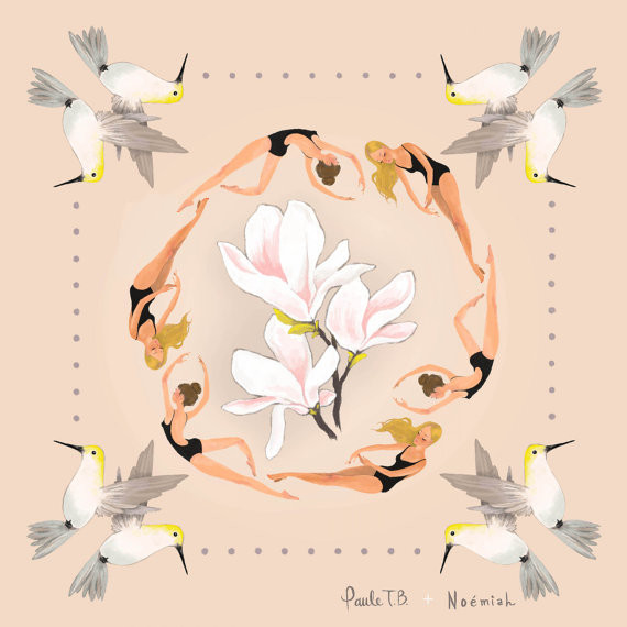 NOEMIAH - FOULARD LES PETITES BAIGNEUSES NOEMIAH - FOULARD LES PETITES BAIGNEUSES