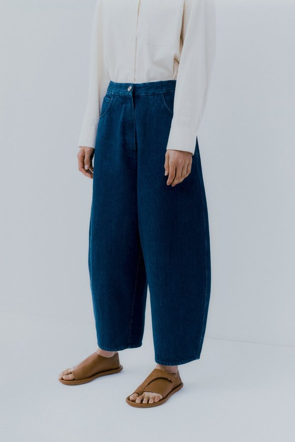 Cordera Curved Leg Pants - Denim | Garmentory