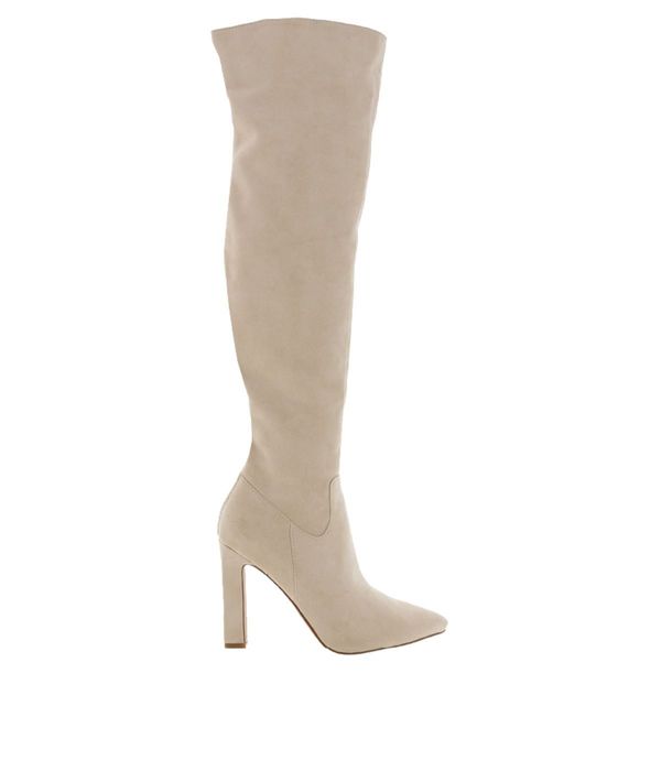 cream suede booties