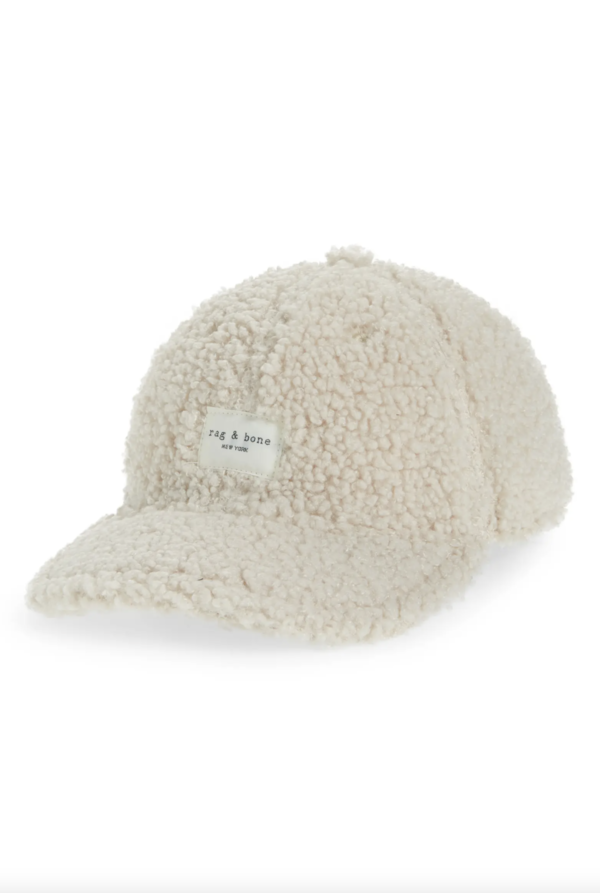 Rag & Bone Addison Baseball Cap - Antique White Sherpa  display picture 1