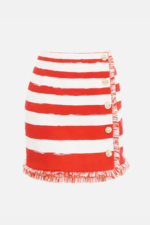 スカート Zimmermann SKIRT (1187SS243 REDFLD) Zimmermann - Kaleidoscope Red Swirl Floral Midi Skirt