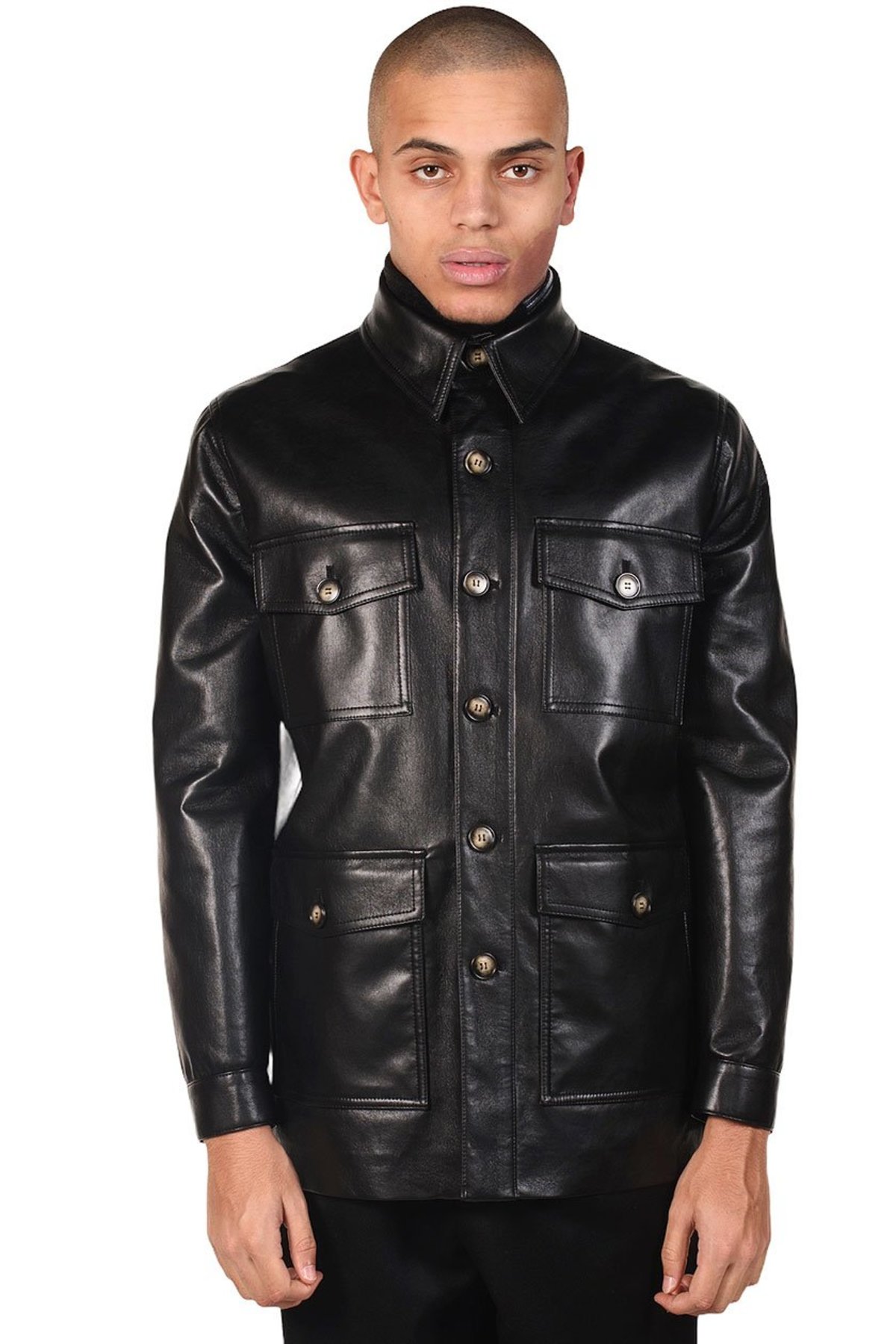 Nanushka Regenerated Leather Jacket - Black | Garmentory