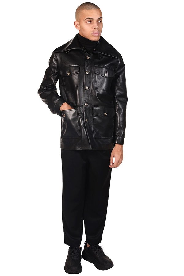 Nanushka Regenerated Leather Jacket - Black | Garmentory