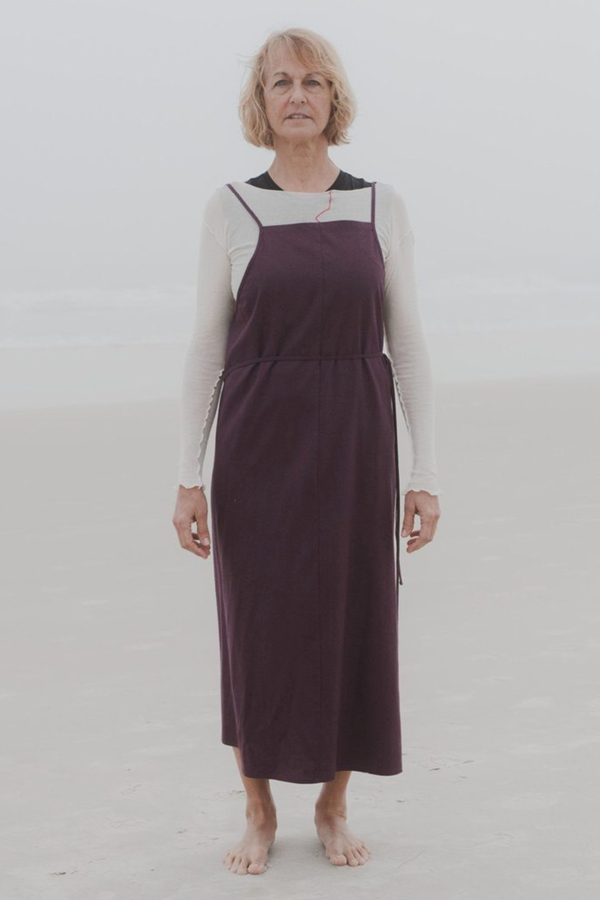 Baserange Yumi Apron Dress - Eggplant | Garmentory