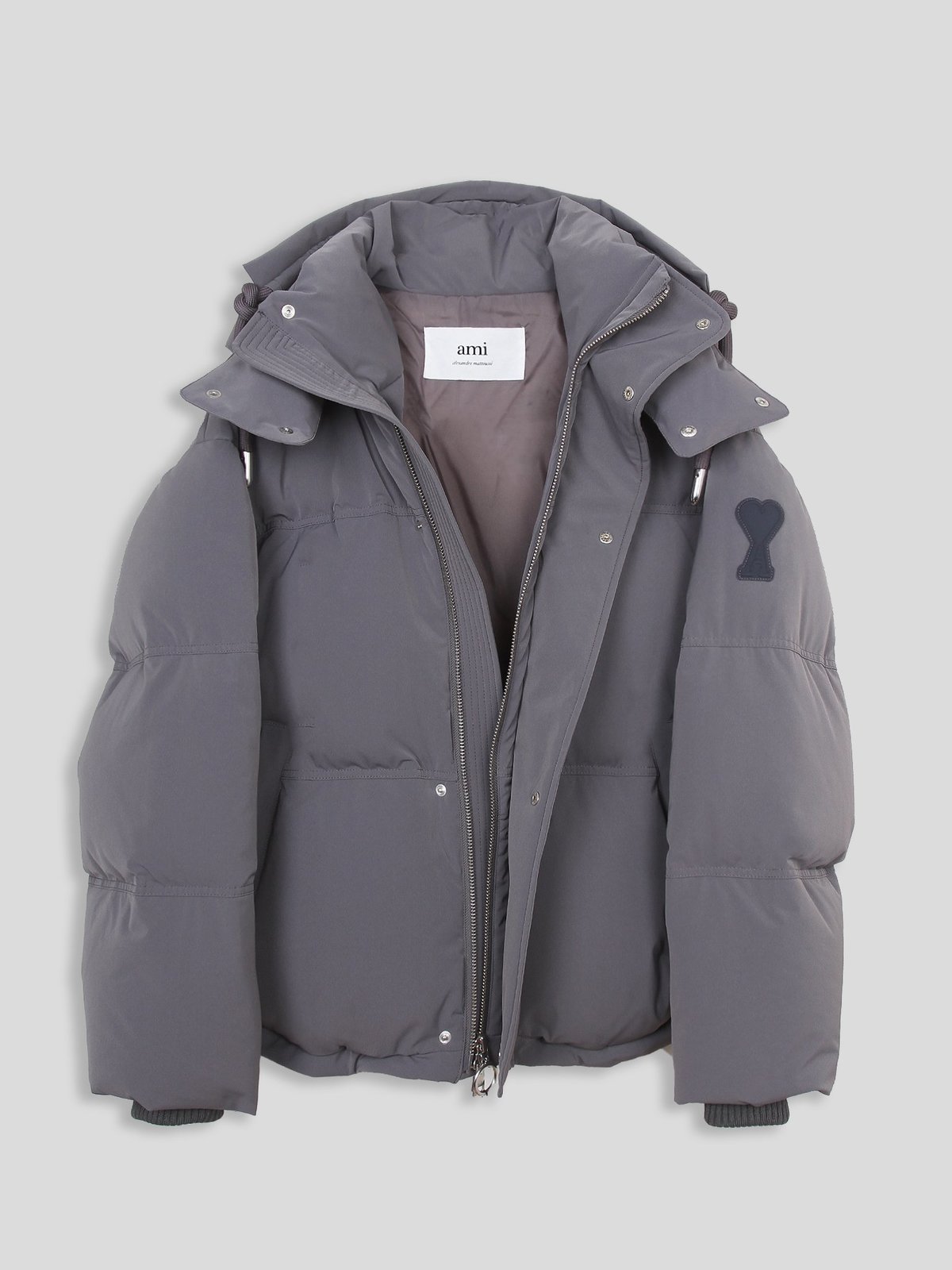 関税送料込AMI Paris Down Jacket with Logo Patch AMI PARIS Logo-Appliquéd Quilted Shell Down Jacket for Men