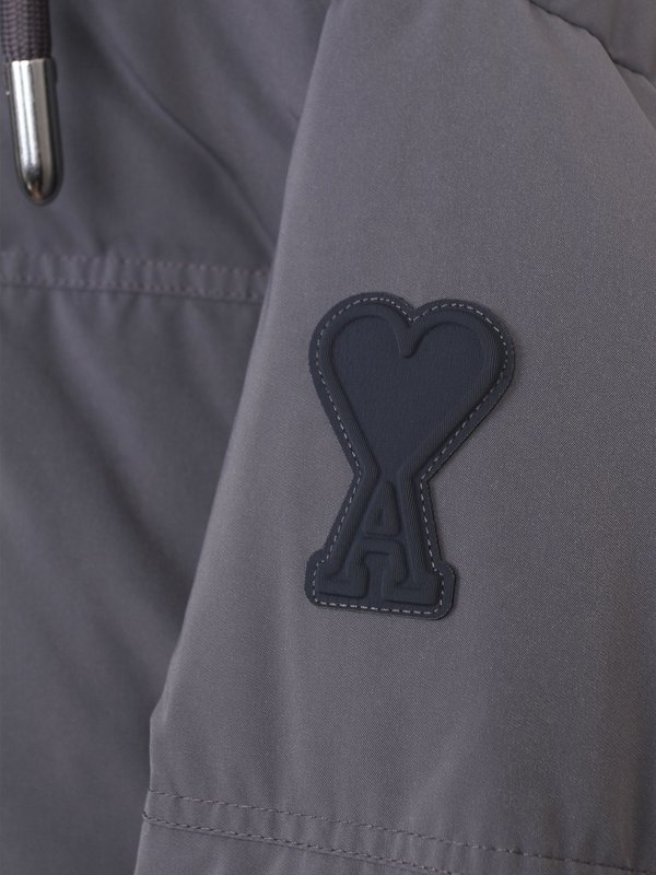 Ami De Coeur Patch Down Jacket - gray