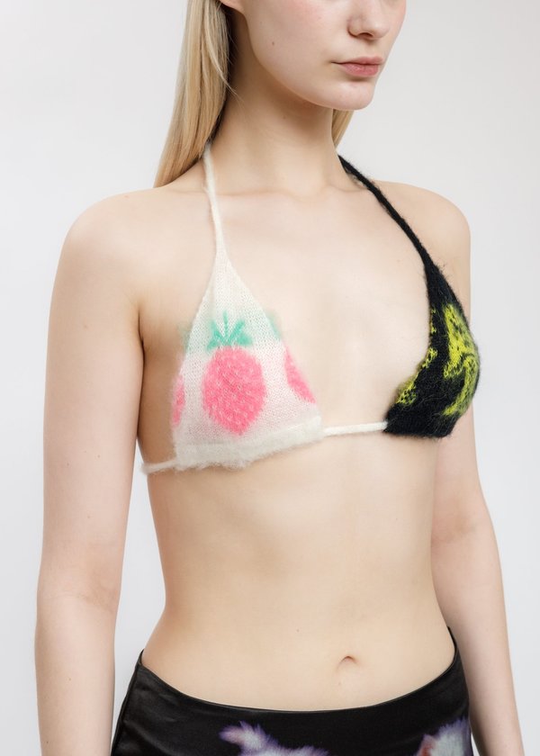 Ashley Williams Knit Cuties Patchwork Bikini Top - Multi | Garmentory