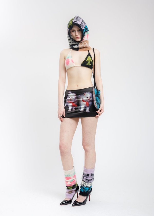 Ashley Williams Knit Cuties Patchwork Bikini Top - Multi | Garmentory