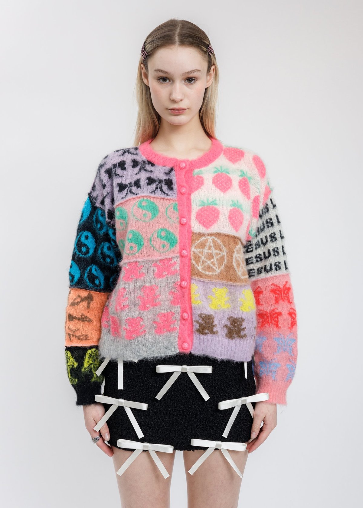 Ashley Williams Knit Cuties Patchwork Cardigan - Multi | Garmentory