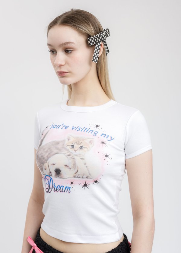 Ashley Williams Dreams Baby Tee - White | Garmentory