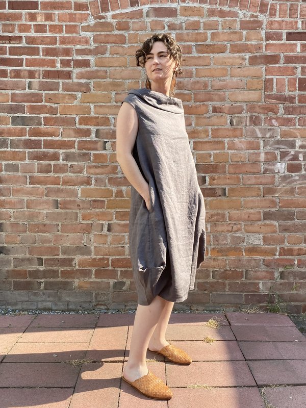 Yuvita Linens Cowl Dress - | Garmentory Yuvita Linens Cowl Dress - | Garmentory