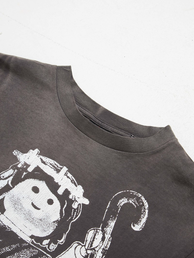 Pre - Loved] Saint Michael M Brown Lego Printed Cotton T-Shirt 